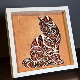 Katzen Wandbild 3D – Multilayer Laser Cut Holzbild
