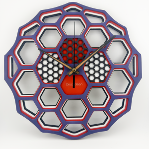 🕒 Moderne Wanduhr im geometrischen Design – 4-lagig & lasergeschnitten