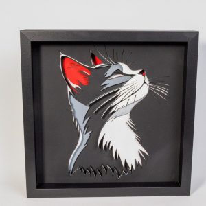 🐱 Elegantes 3D Katzen Wandbild – Multilayer Holzkunst (7 Schichten)