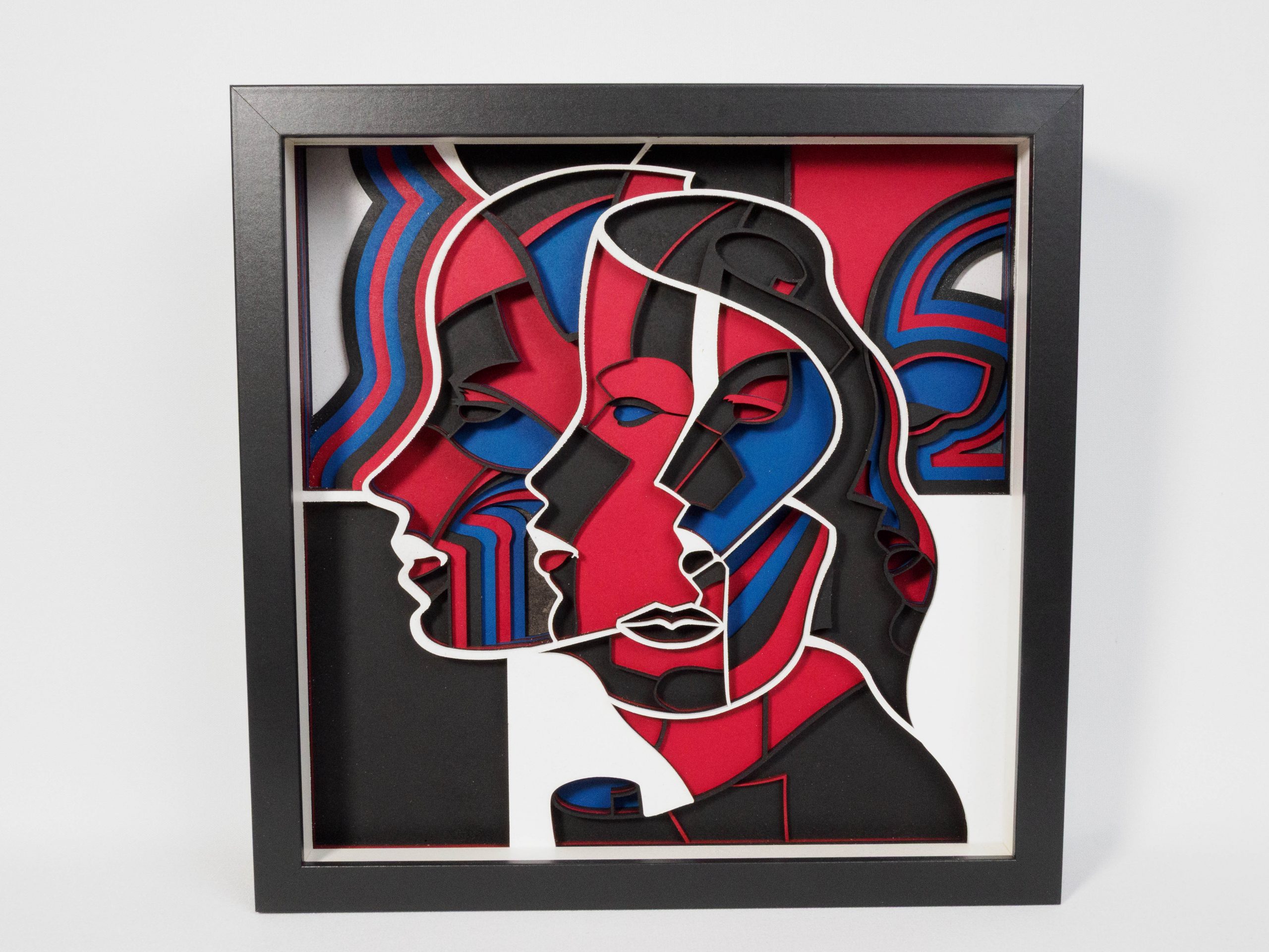 Multilayer Cut Design „Gesicht“ – Kunstwerk aus 9 Ebenen