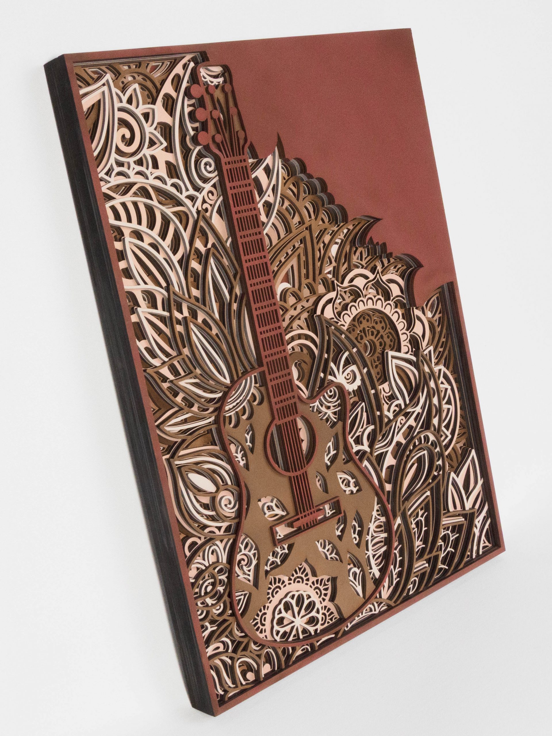 🎸 3D Wandbild Gitarre – Filigrane Multilayer Holzkunst (8 Schichten) – Bild 5