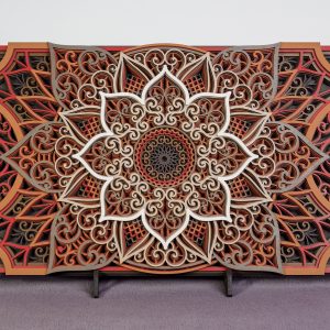 Multilayer Mandala Wandbild – 3D-Laserkunst mit 9 Lagen