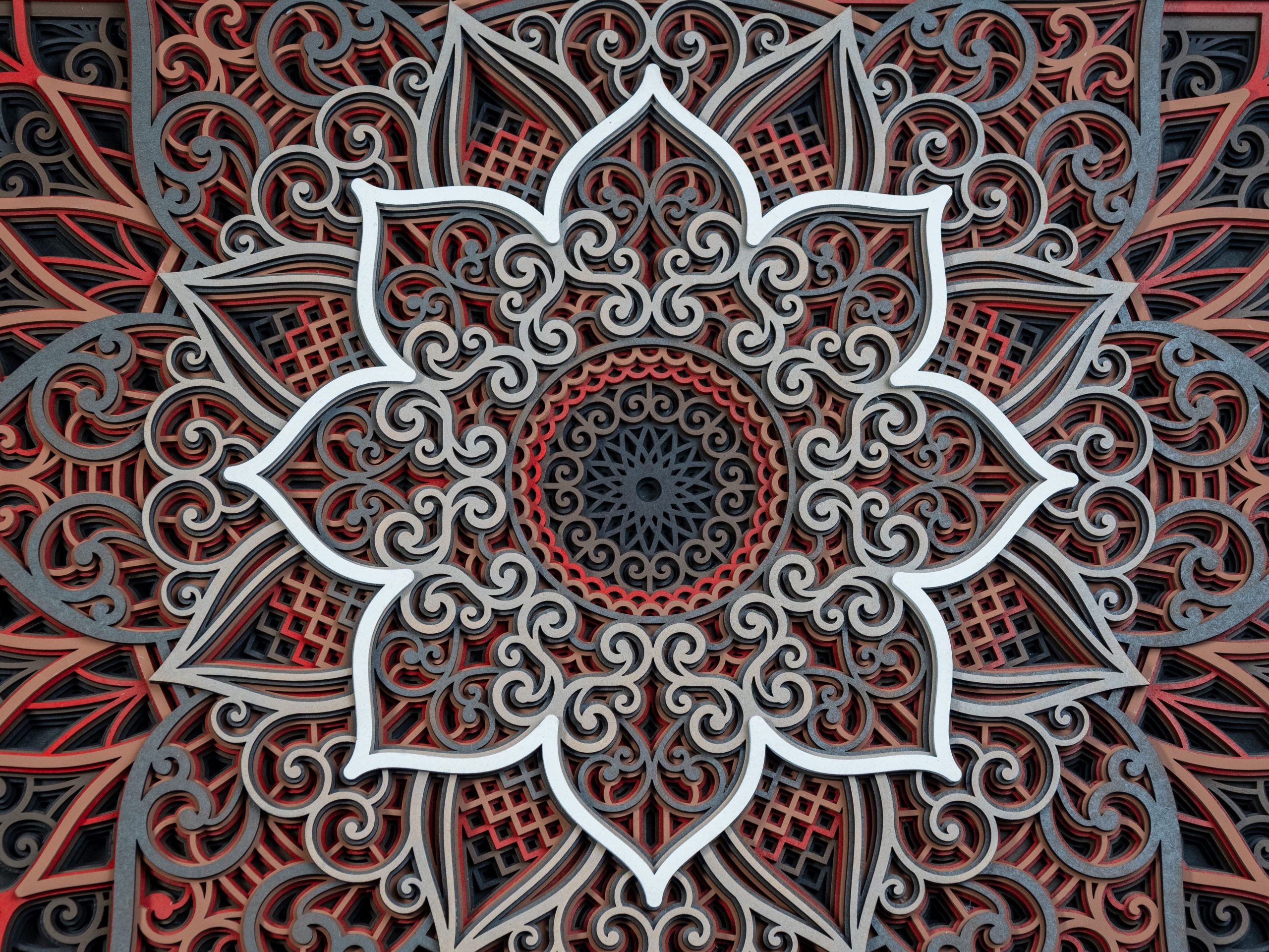 Multilayer Mandala Wandbild – 3D-Laserkunst mit 9 Lagen – Bild 5