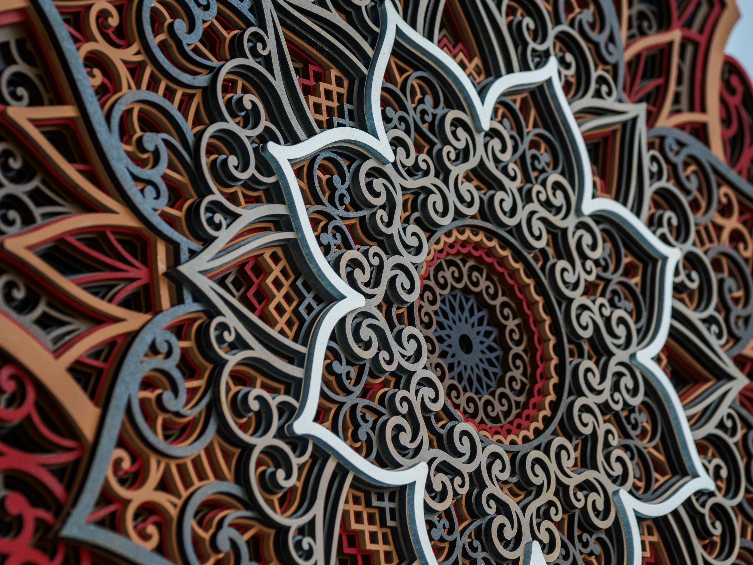 Multilayer Mandala Wandbild – 3D-Laserkunst mit 9 Lagen – Bild 4